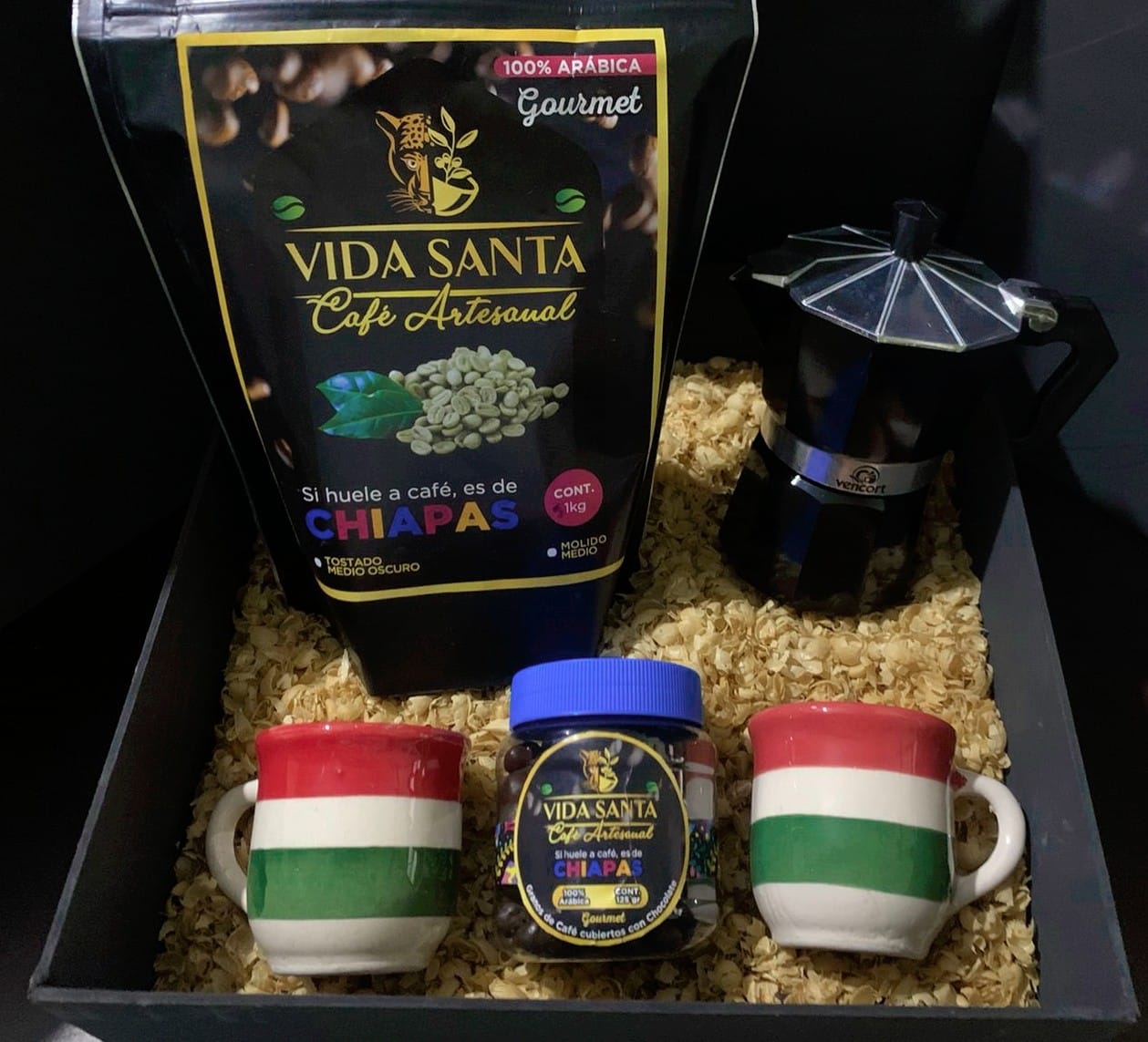 Kit de Café + Cafetera + 2 Tazas